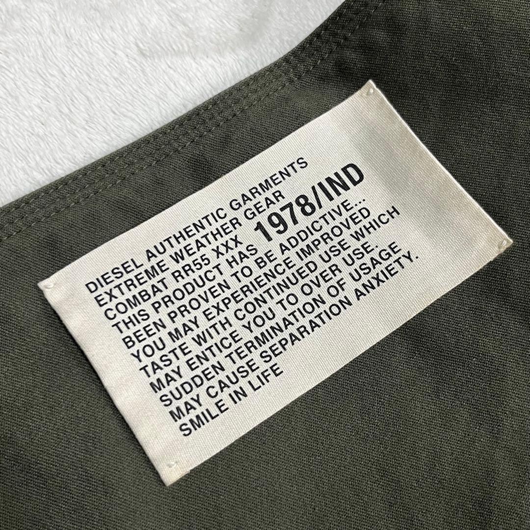 『ディーゼル』トレンチコート フード脱着 テープベルト ロング丈 オリーブ