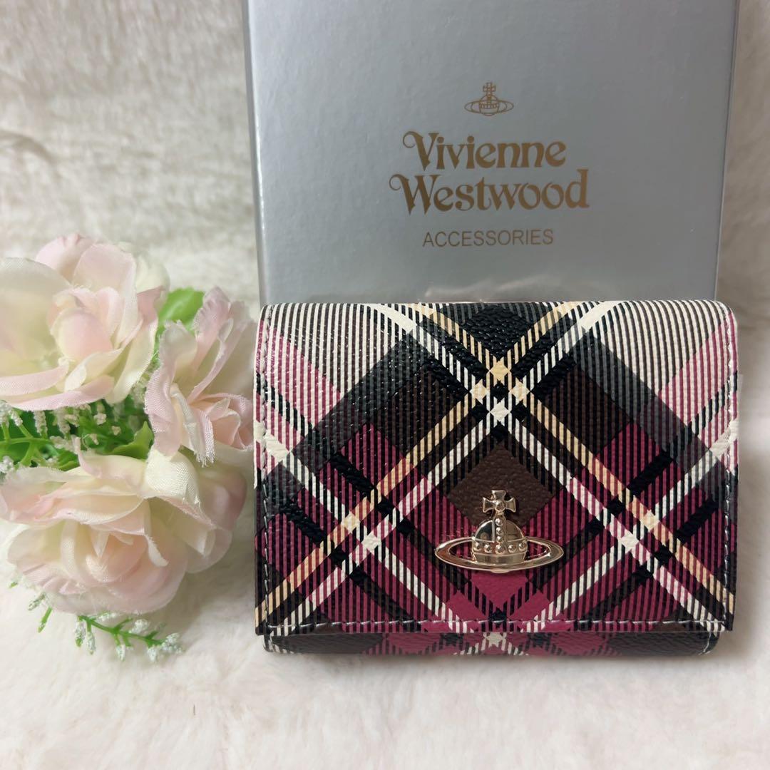 Vivienne Westwood チェック柄三つ折り財布