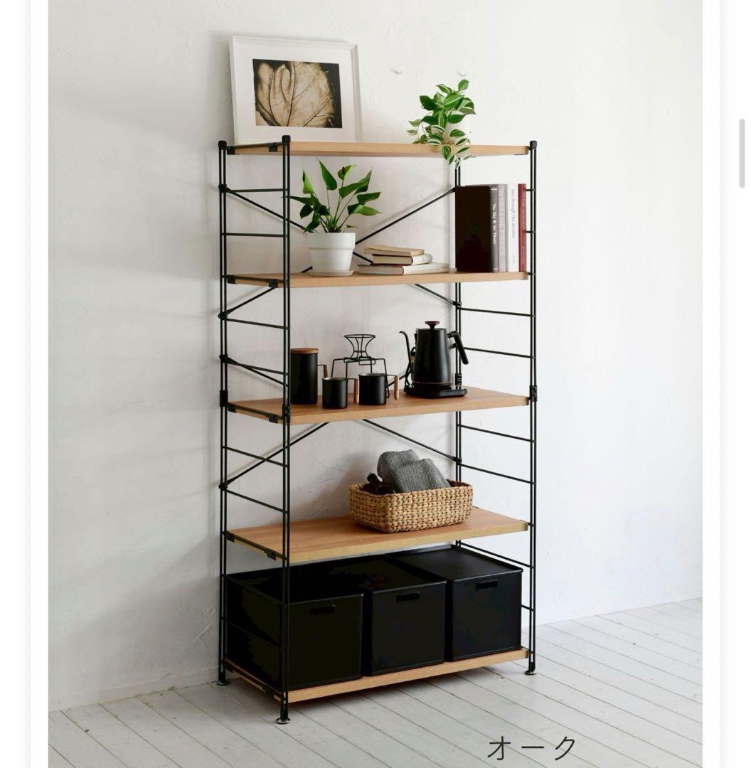 ラック木製棚板4段