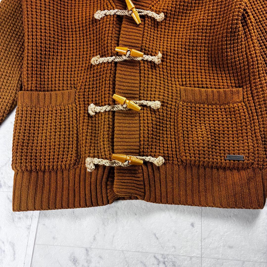 美品 BURBERRY ショールカラー トグルカーディガン ブラウン サイズ3