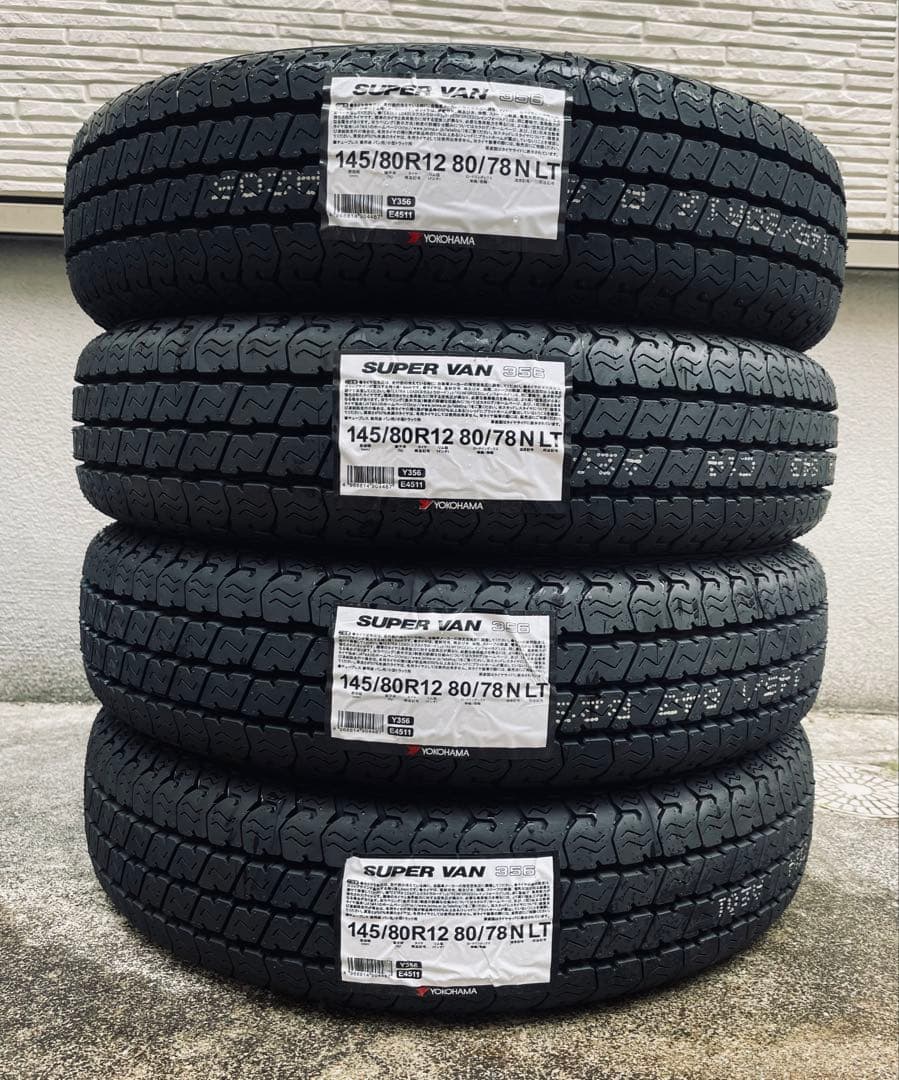 【送料込み】ヨコハマタイヤ 145/80R12 80/78 Y356 4本 ②