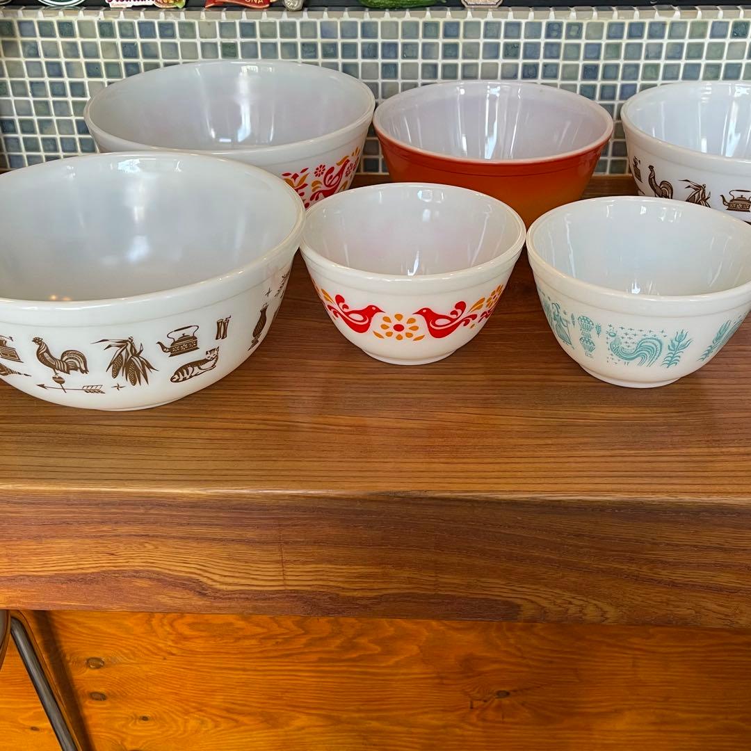 オールドパイレックス　大2中2小2の計6個　ボウルセット