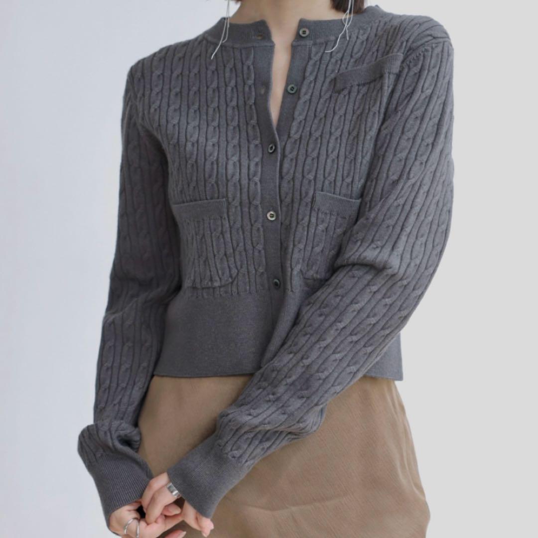 anuans リトルケーブルニットカーデガン