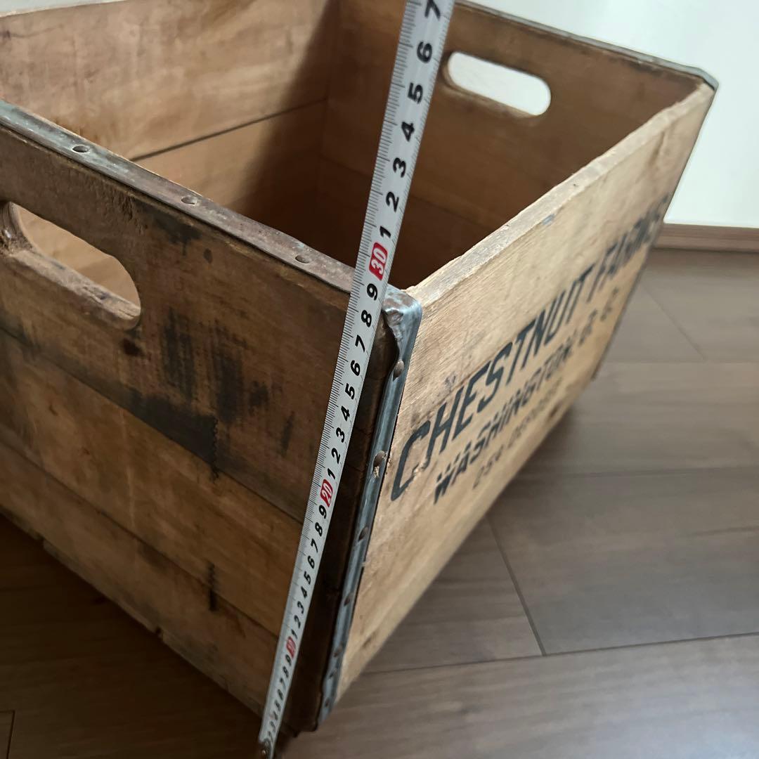 アンティーク収納ボックス　りんごケース　キャンプギアケース