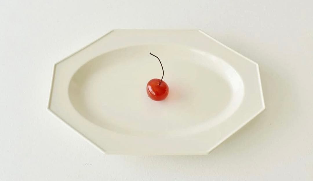 石川隆児 Oval Octagonal Plate M White 2枚セット
