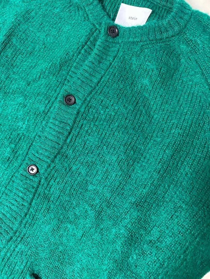stein 22aw kid mohair cardigan 緑