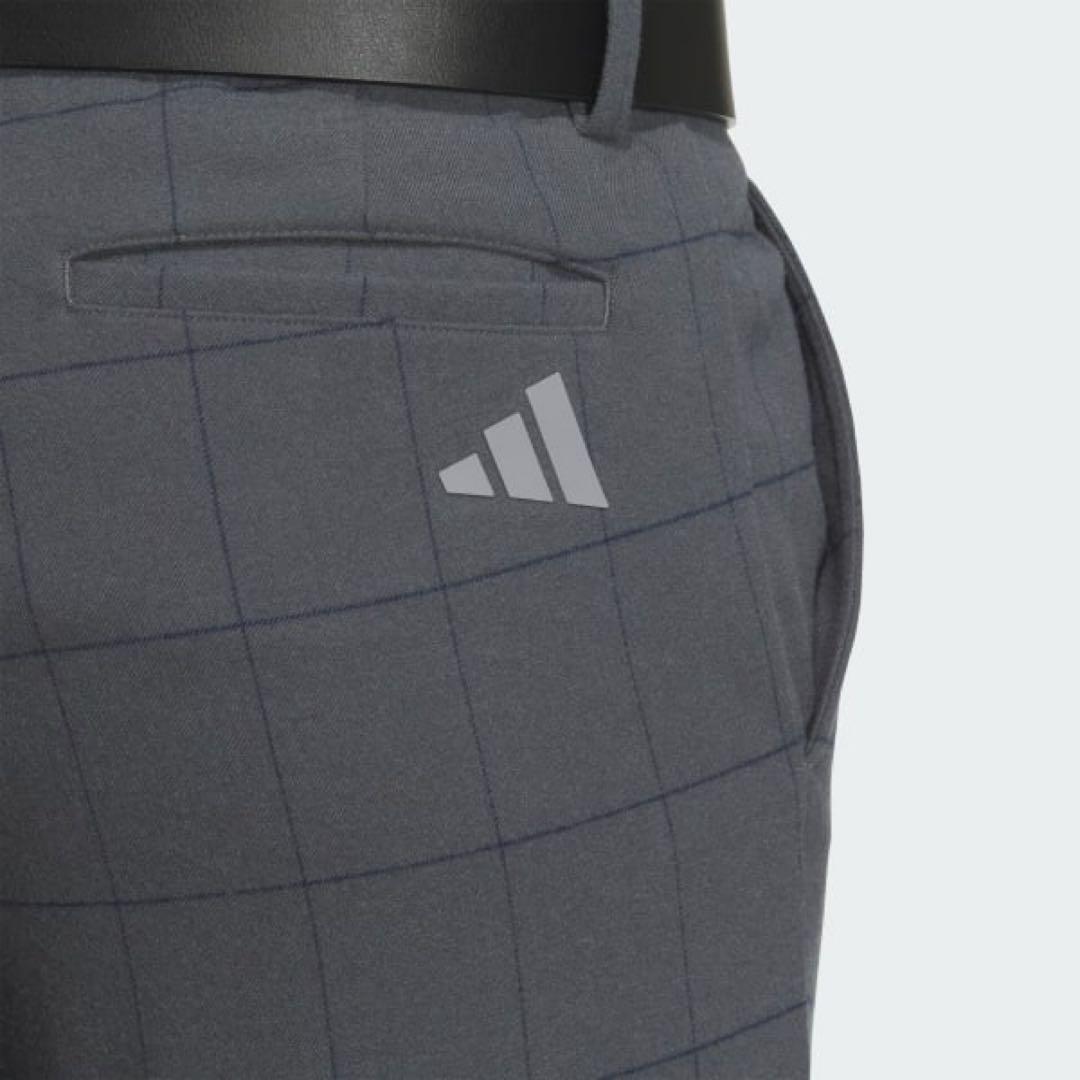 【新品】adidas ゴルフ ロングパンツ チェック柄 グレー 85