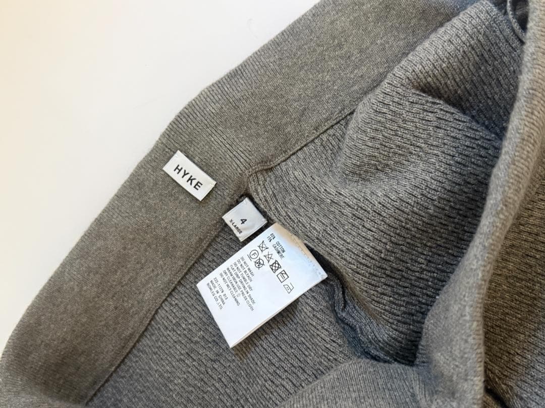 HYKE ハイク KNIT THERMAL TRACK PANTS カーキ 4