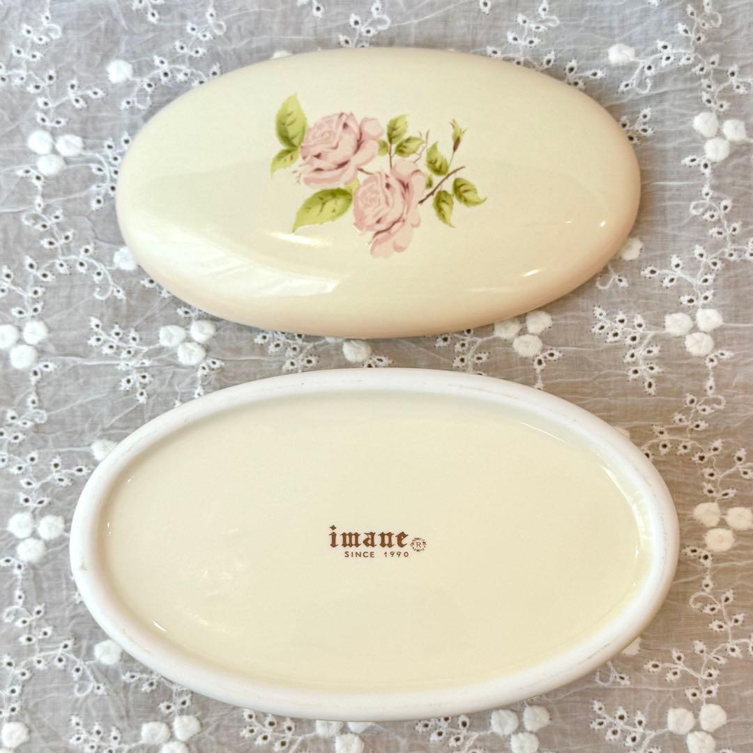 希少レア非売品 旧イマンダイアナローズオーバルキャニスター 花柄雑貨アンティーク