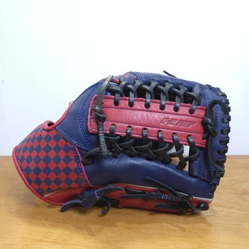 アディダス adidas チェッカーレッド M号球対応モデル 美品 軟式グローブ