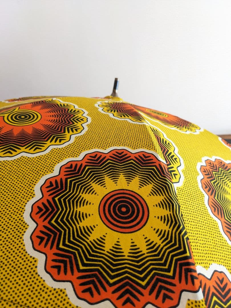 No.57 ハンドメイド　小さな日傘　アフリカンファブリック　イエロー＆オレンジ