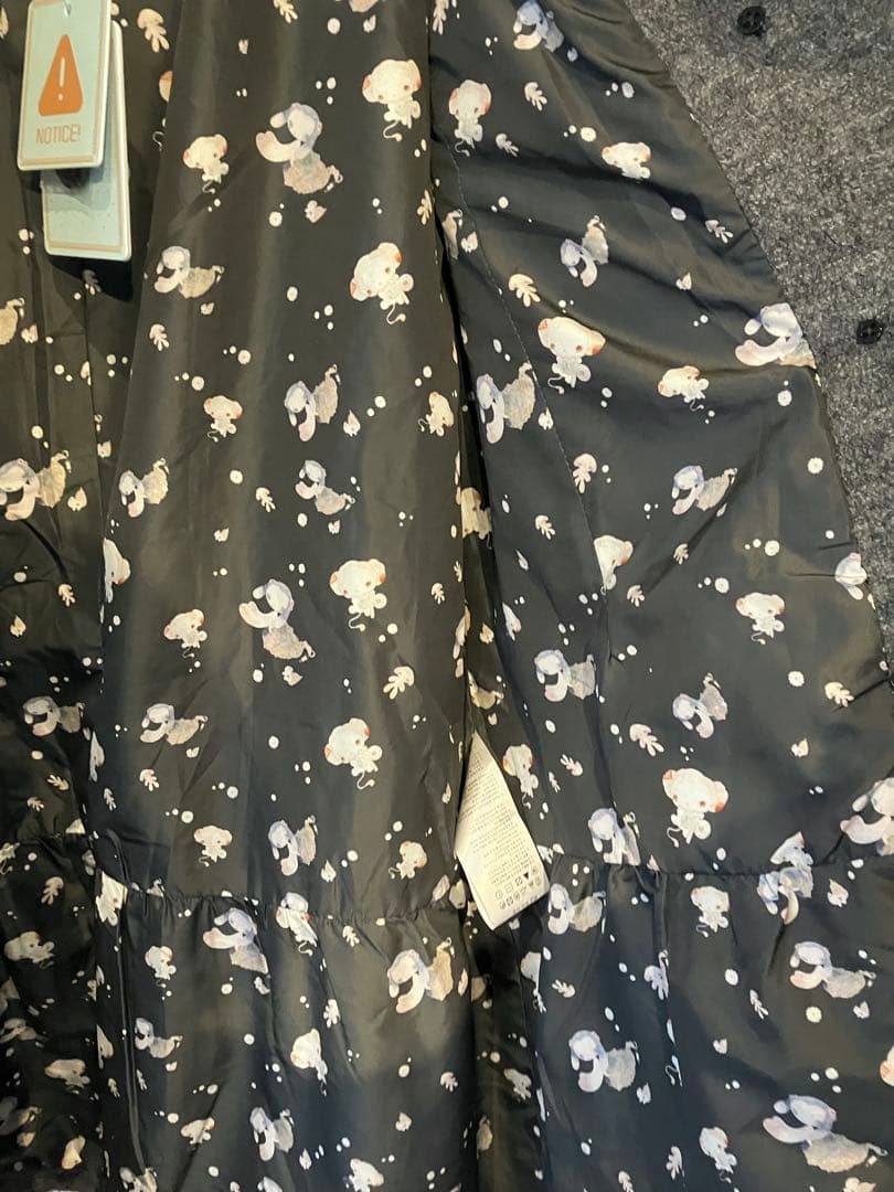 Coyseio グレー ダブルブレスト ロングコート