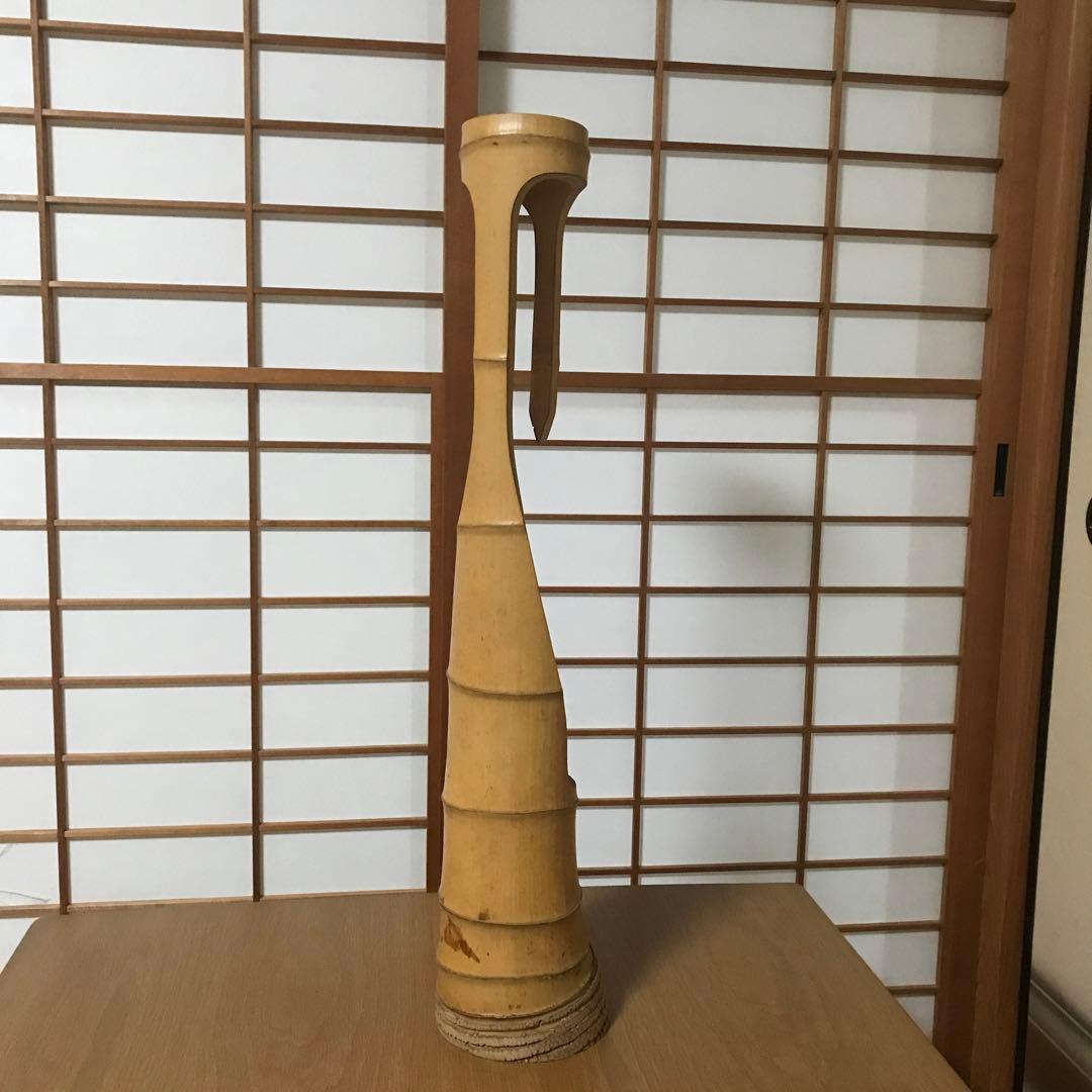 竹　花入れ　立鶴
