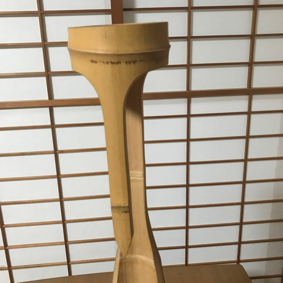 竹　花入れ　立鶴