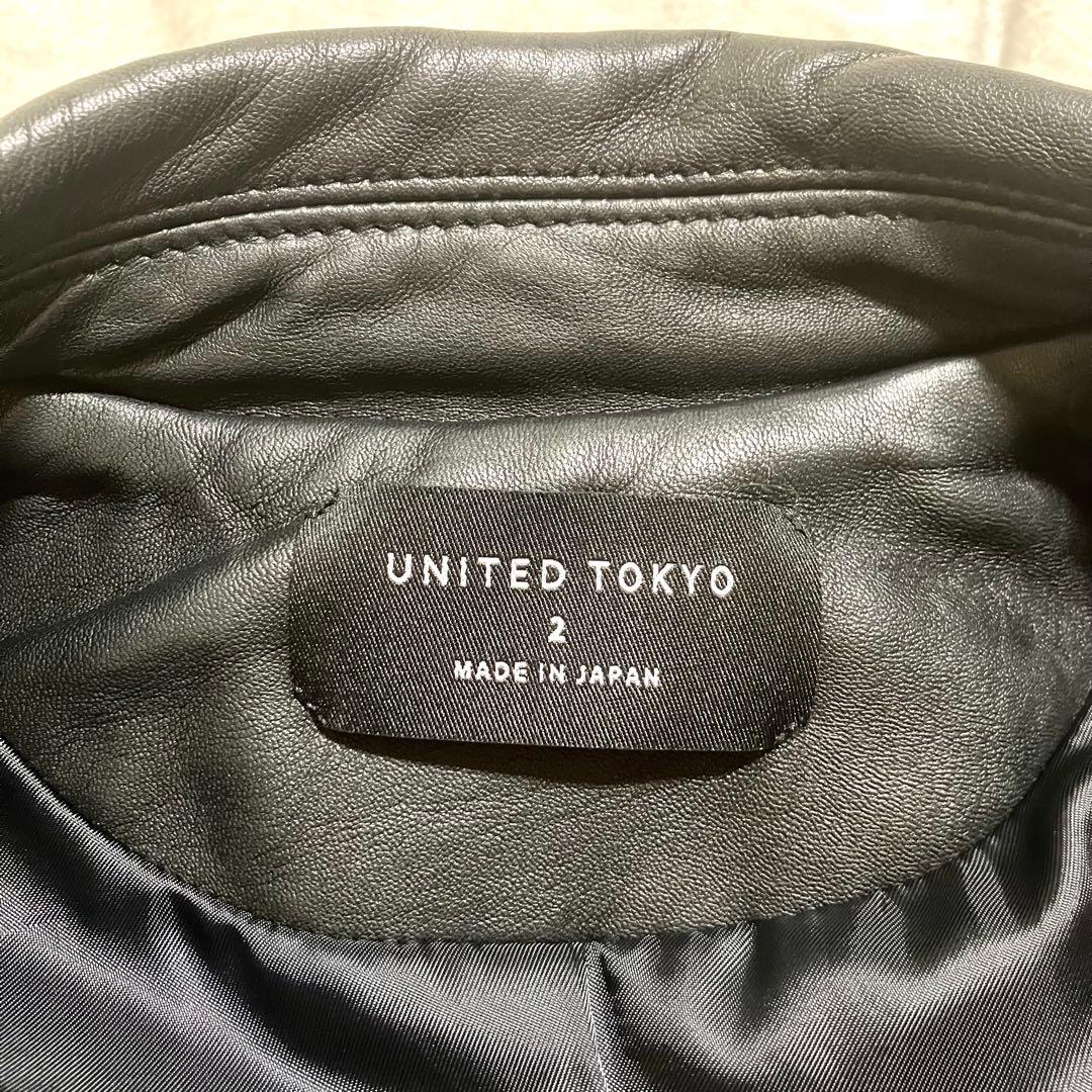 【美品】UNITED TOKYO/ラムレザーダブルライダース ブラック ２