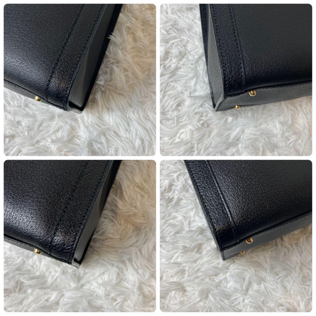 【極美品】GUCCI トートバッグ ダイアナ バンブー レザー ハンドバッグ 黒