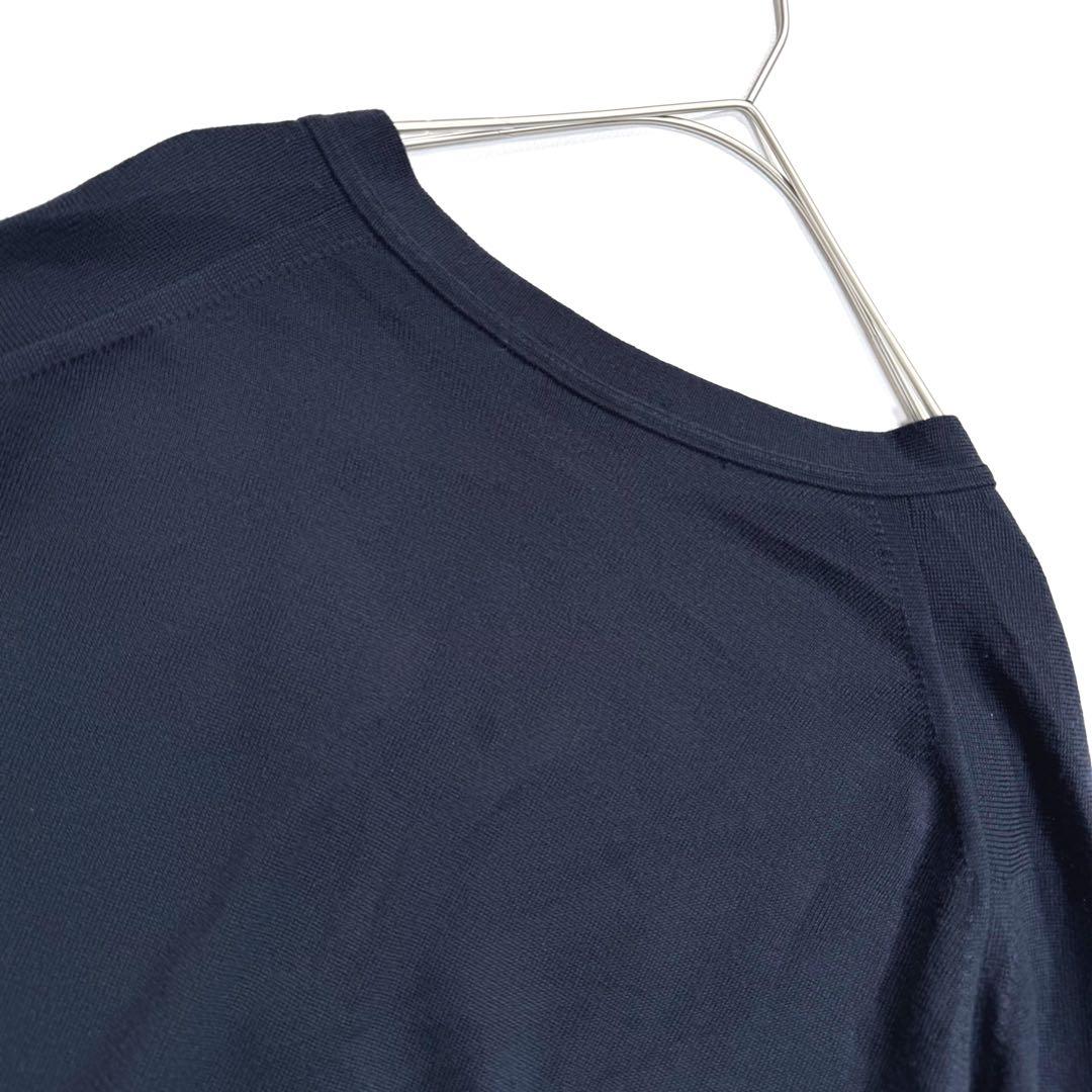 【現行•XL】ジョンスメドレー カーディガン エクストラファインメリノウール 紺