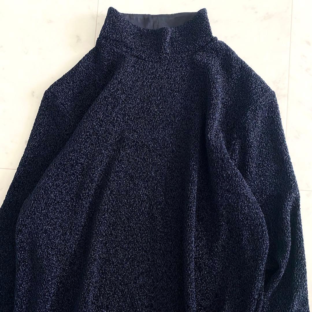 極美品 アドーア 24年モデル シャイニーニットジャガードハイネックカットソー