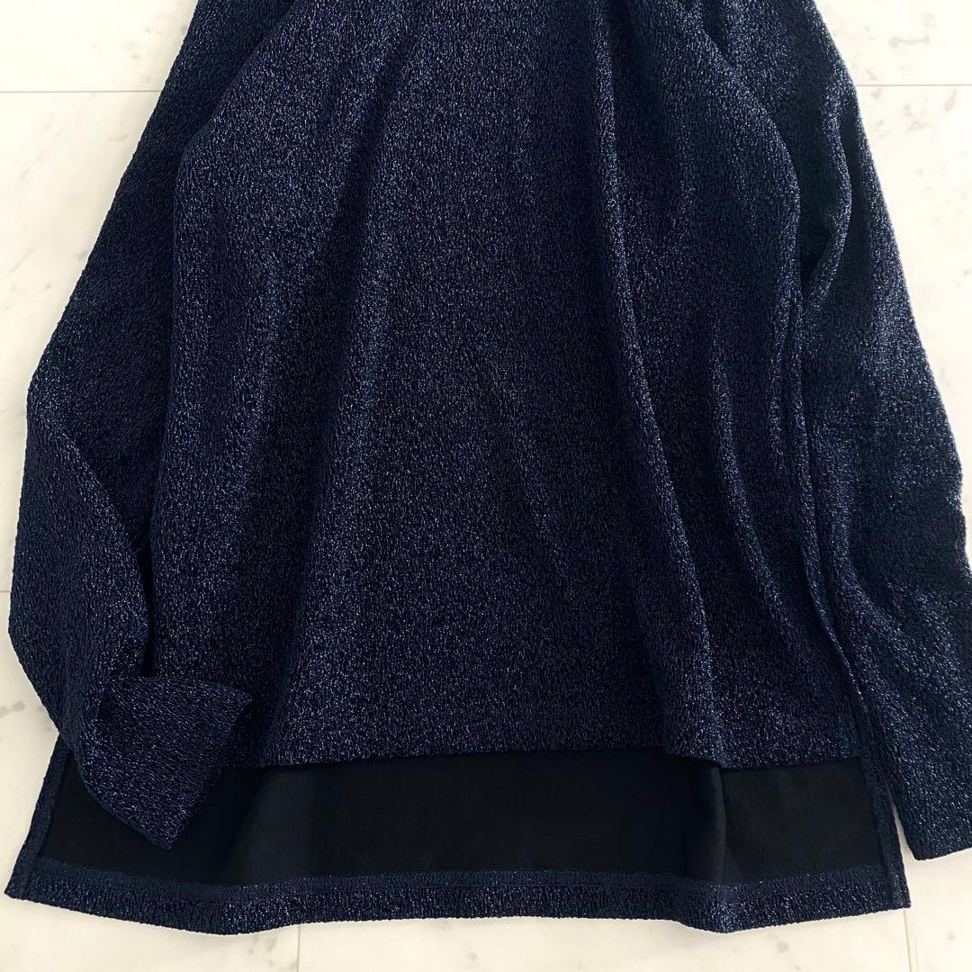 極美品 アドーア 24年モデル シャイニーニットジャガードハイネックカットソー