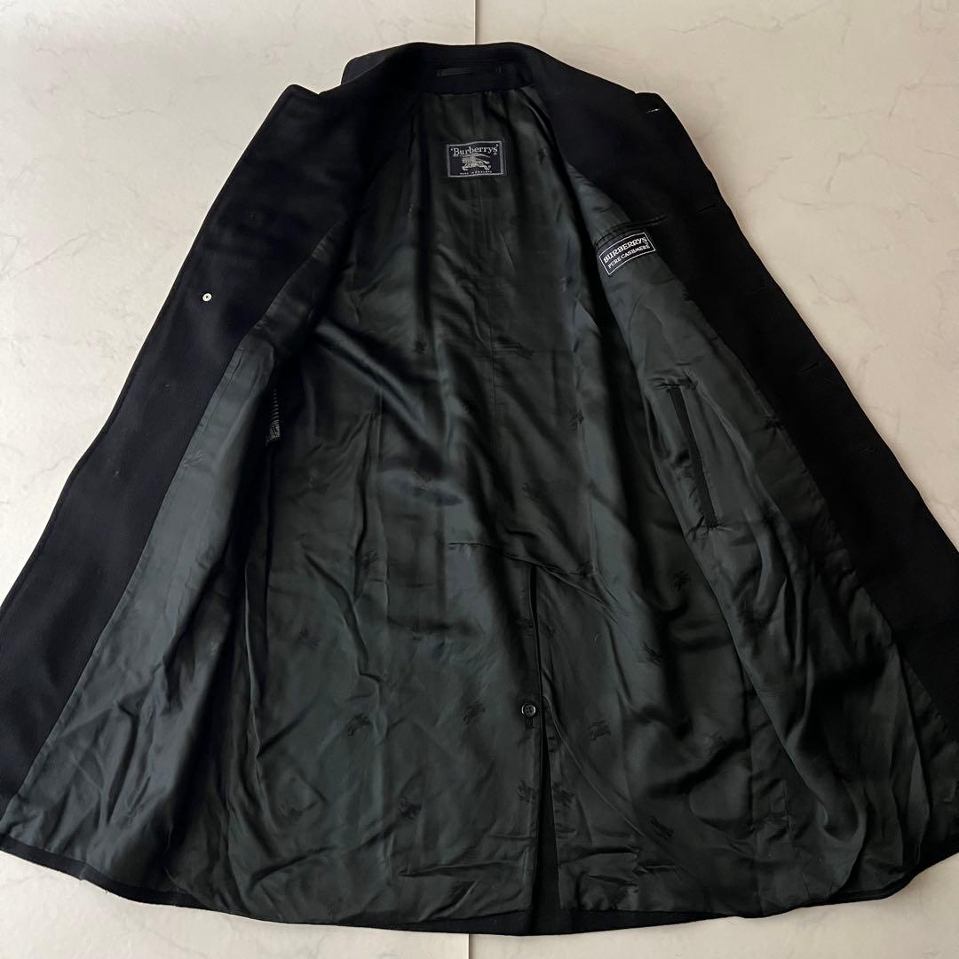 バーバリー カシミヤ100% バルマカンコート イングランド製 ダークネイビー