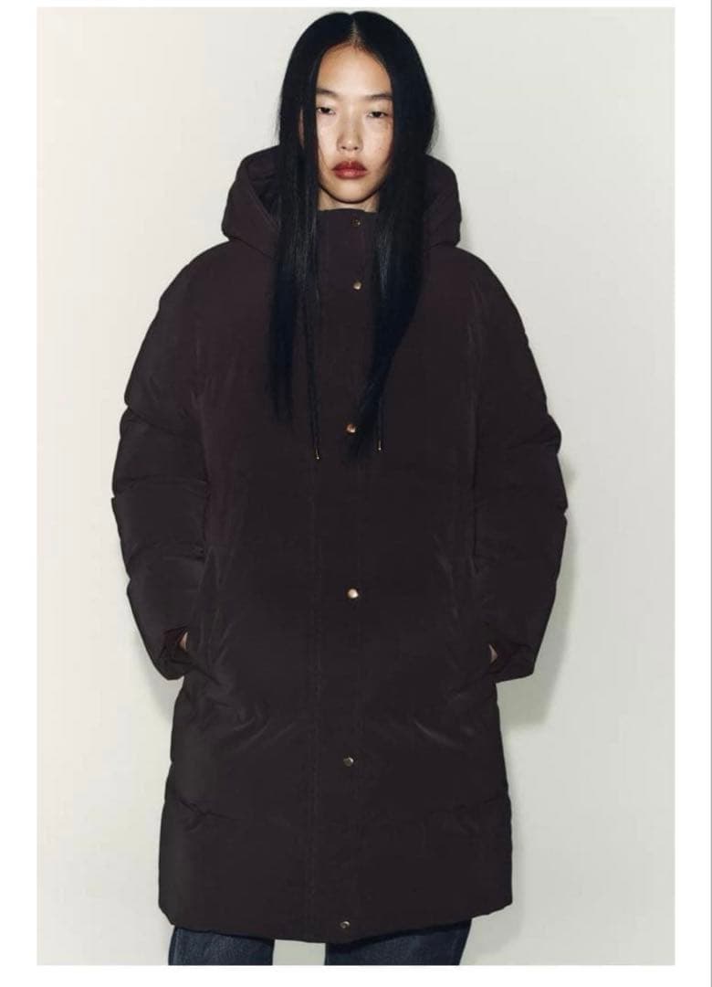 ZARA フード付きダウンジャケット