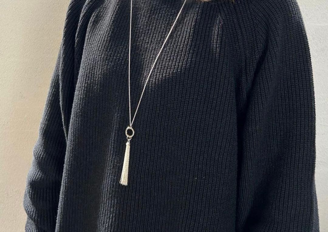 OX JEWELRY風　ハンドメイド　タッセルシルバーネックレス シルバー925