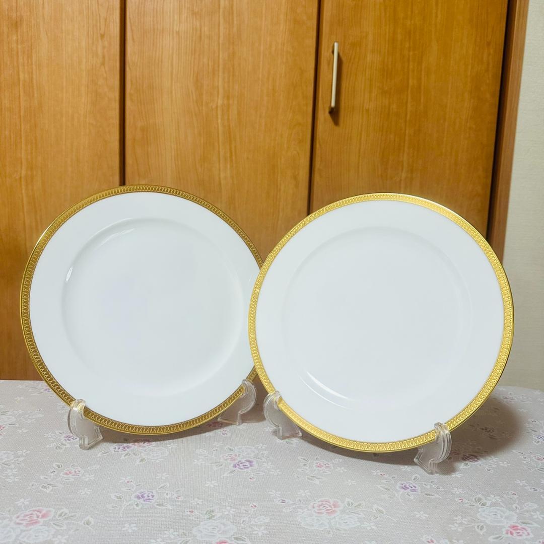 大倉陶園 片葉金蝕 2枚セット 26㎝ ディナープレート