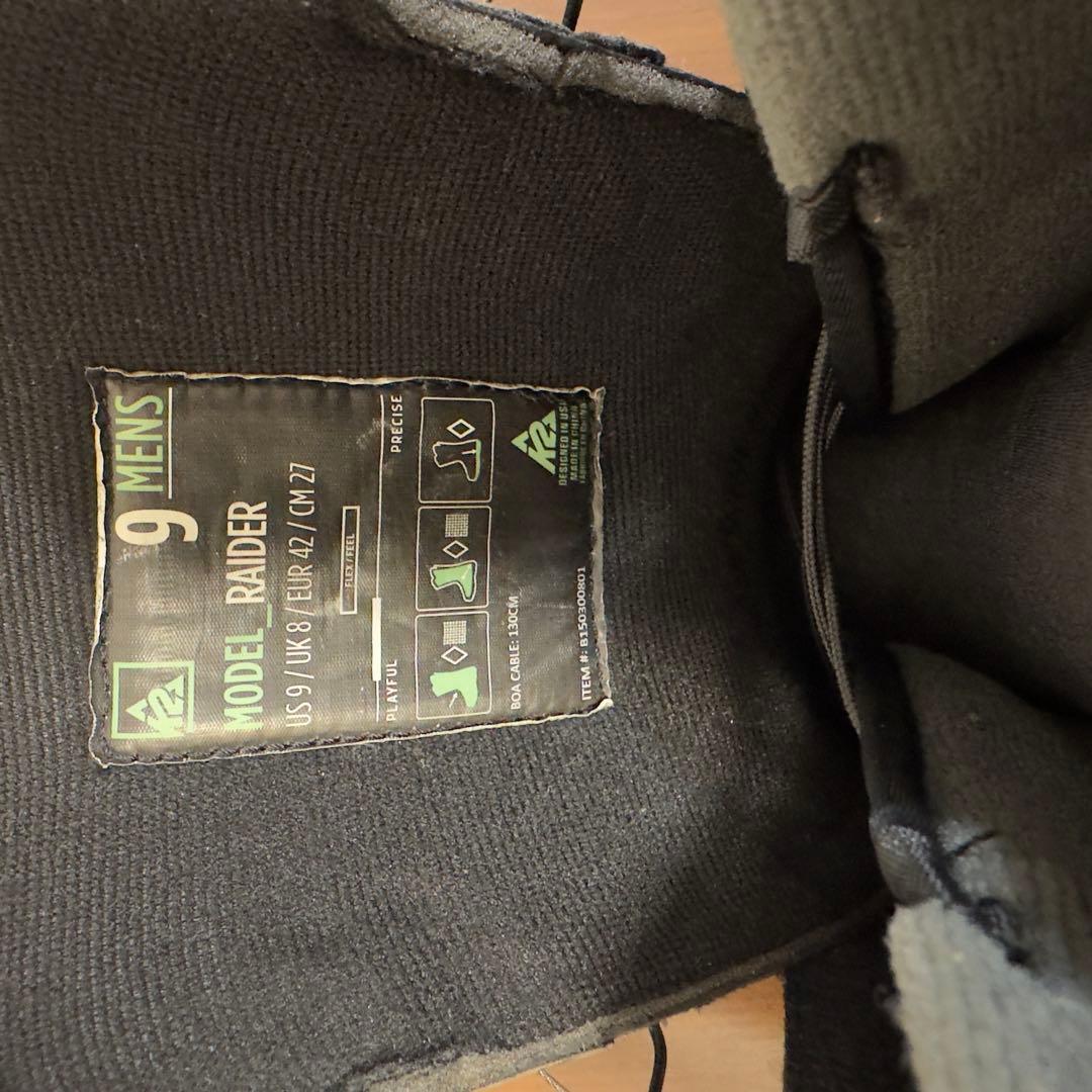 K2 Raider スノーボードブーツ ブラック 27cm