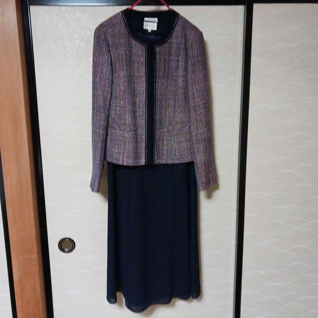 SOIR,RIFANNE ネイビージャケットとドレスセット　　11号