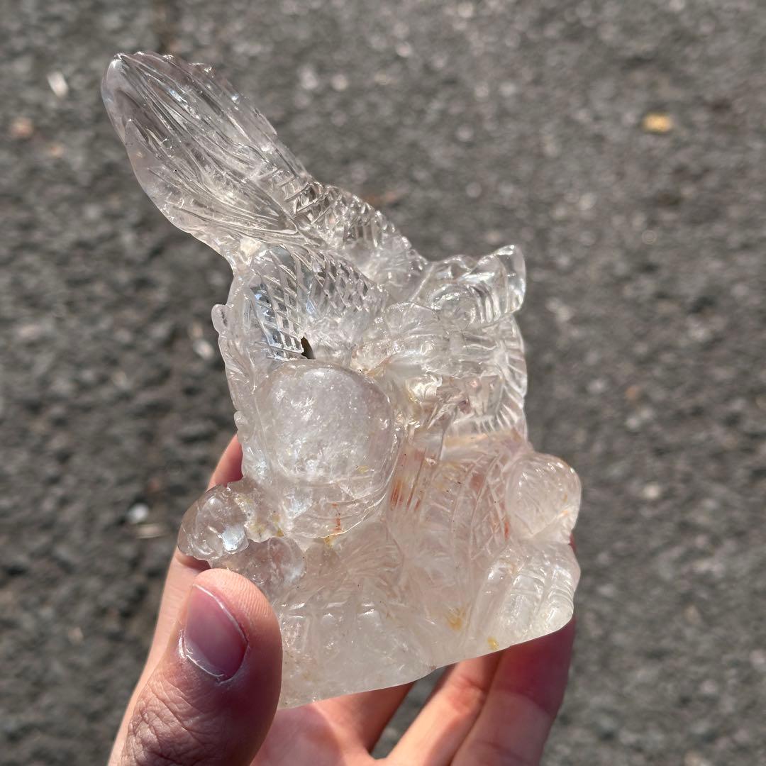 天然石水晶の龍　置物　ご購入前に在庫確認必要G.218