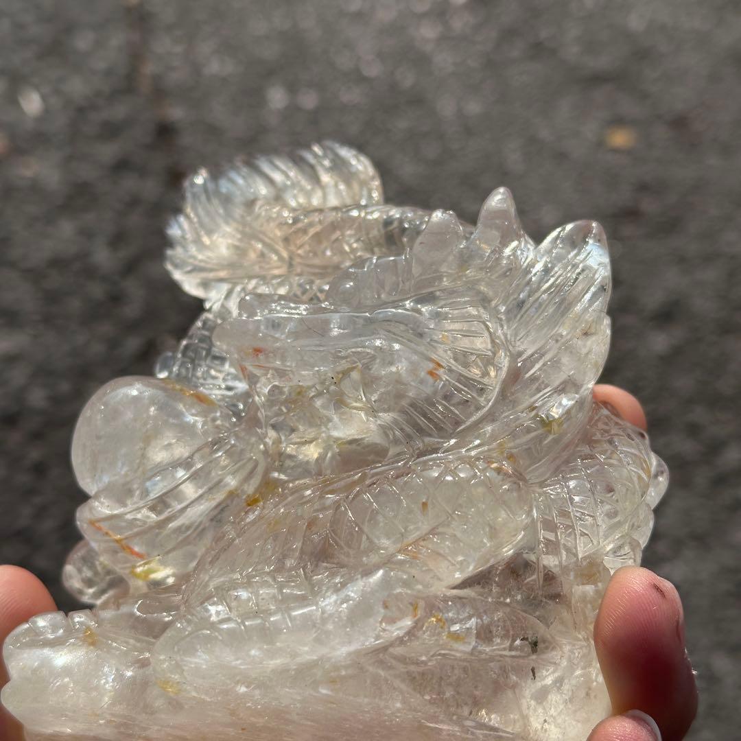 天然石水晶の龍　置物　ご購入前に在庫確認必要G.218