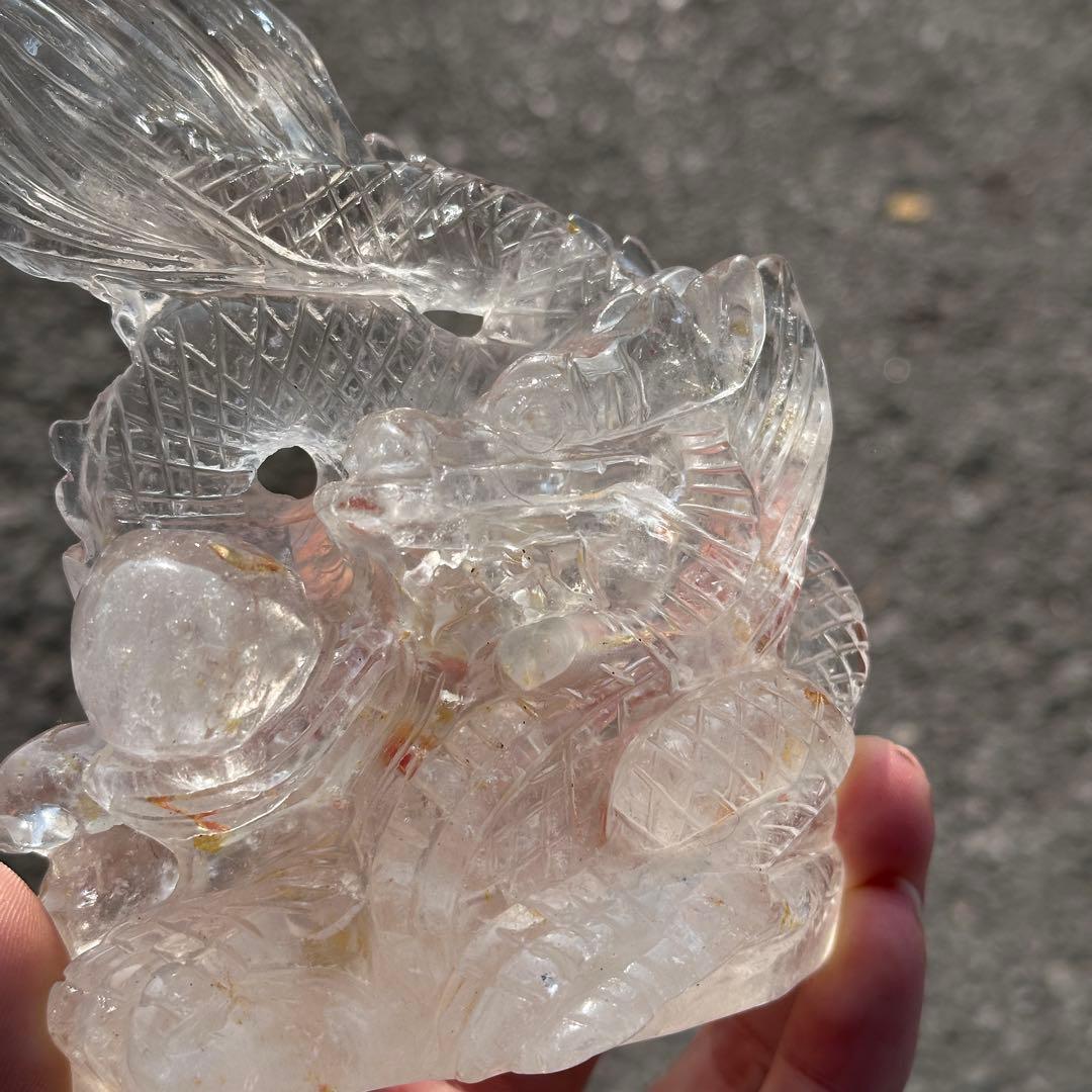 天然石水晶の龍　置物　ご購入前に在庫確認必要G.218