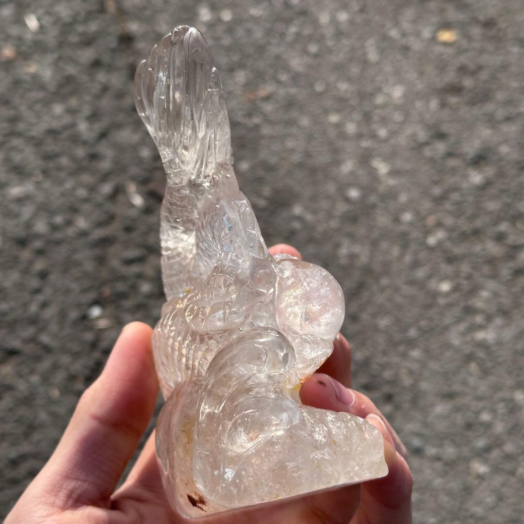 天然石水晶の龍　置物　ご購入前に在庫確認必要G.218