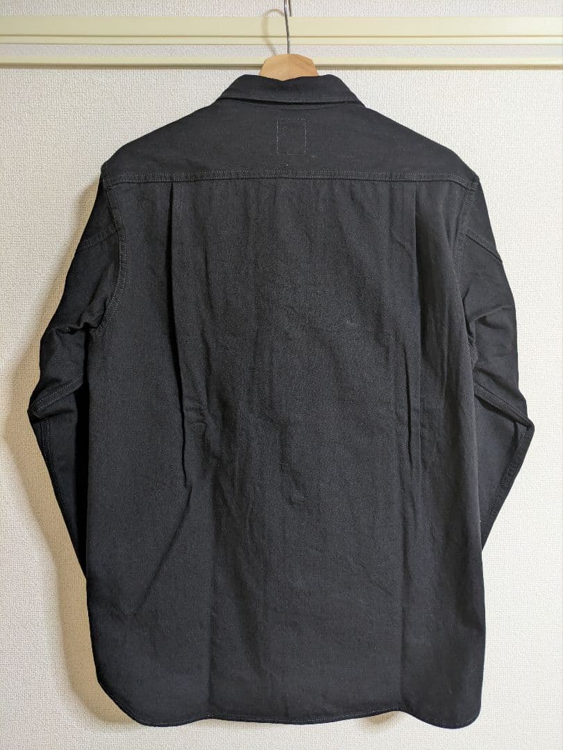 FOB FACTORY F3484 デニムコール マイナーシャツ ブラック Ｌ