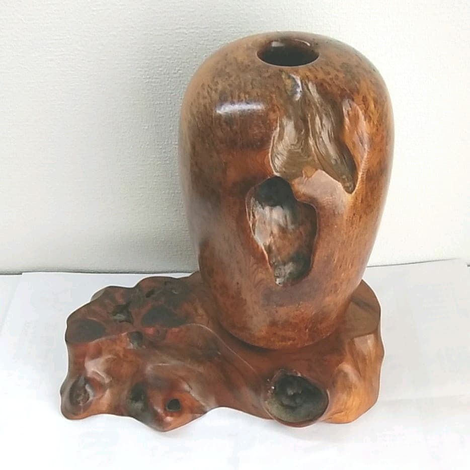 屋久杉の壺  花台付き