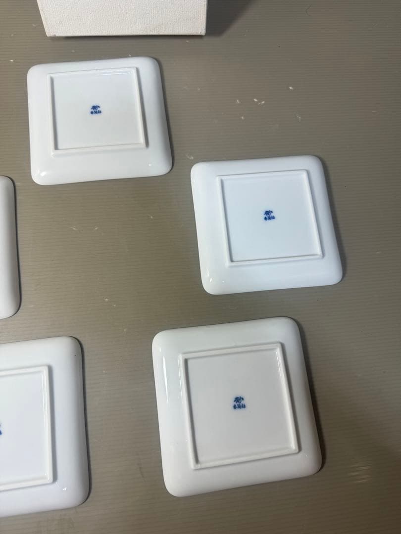 2595 香蘭社　茶席の花　皿　5客　金彩　未使用