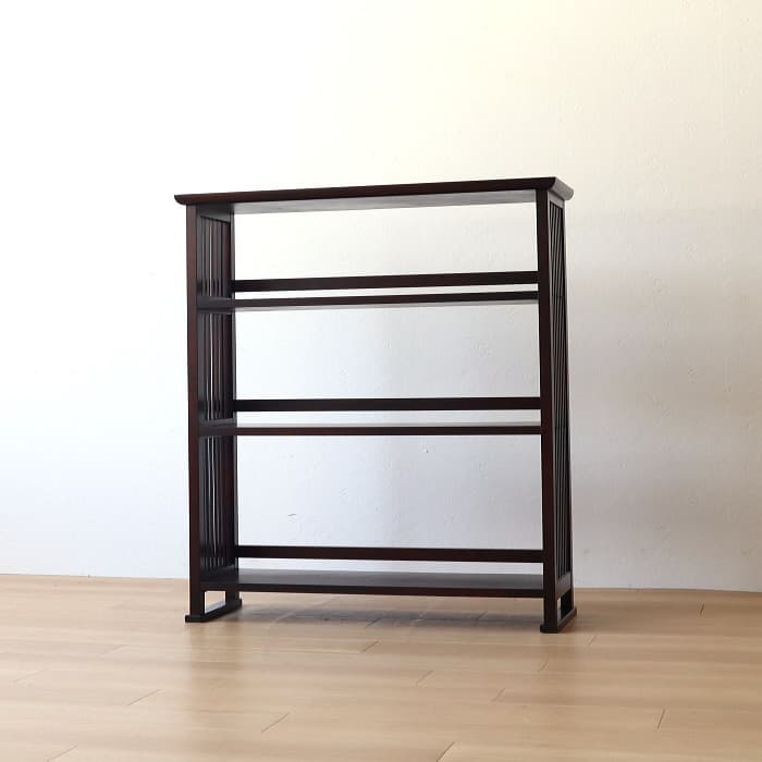 北海道民芸家具 オープンラック カバ材 3段ラック 日本製