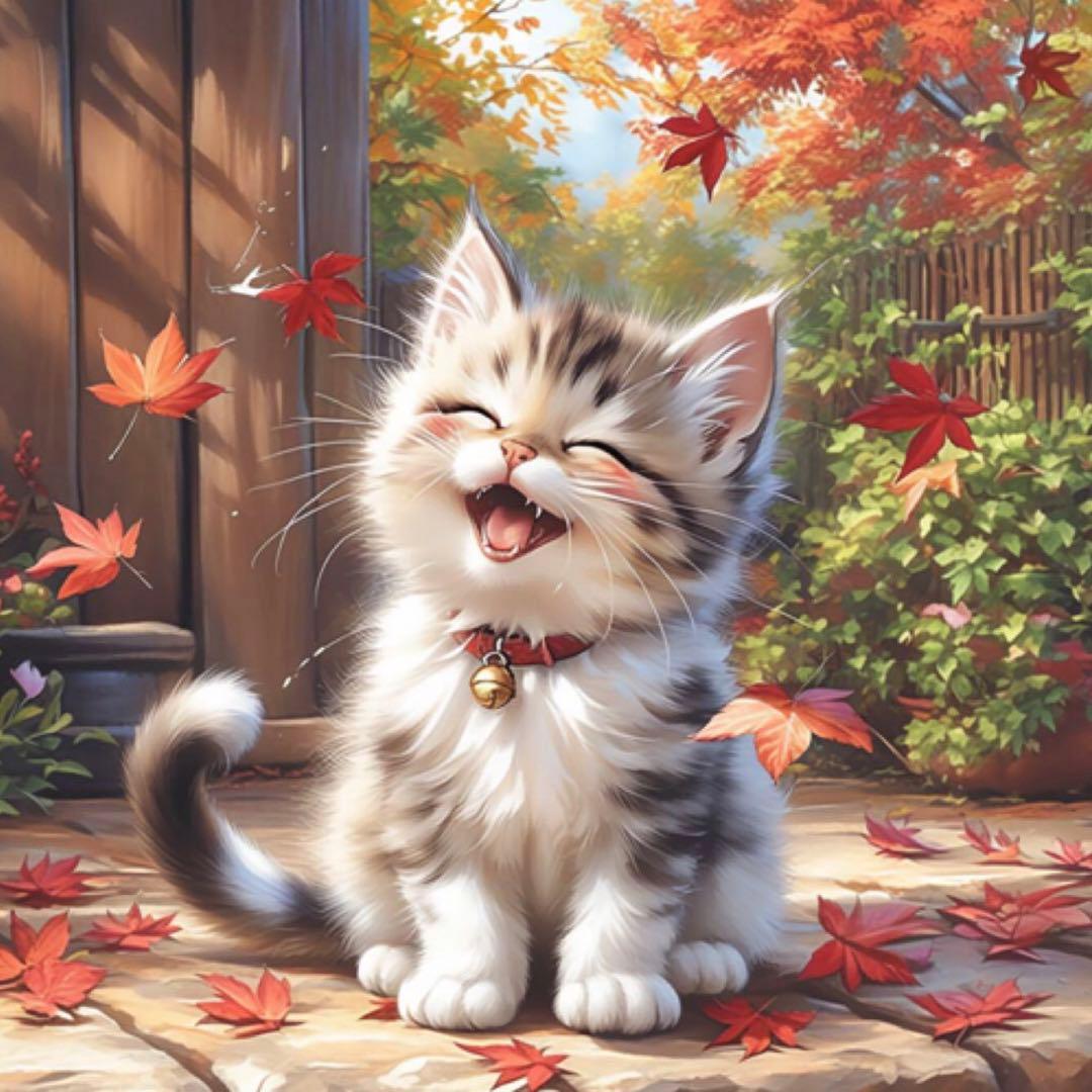 猫ちゃんパネル生地ハンドメイド★クロム