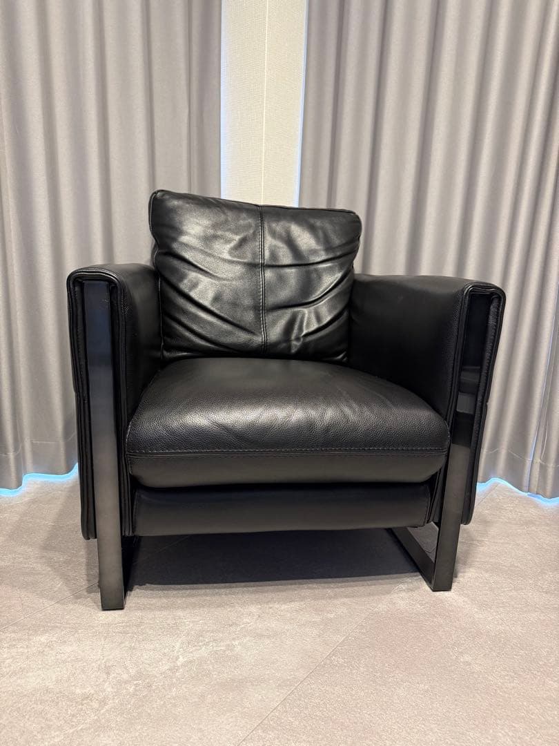 アームチェア L/S 58N（エルエス58） 本革 #J-023C ブラック色