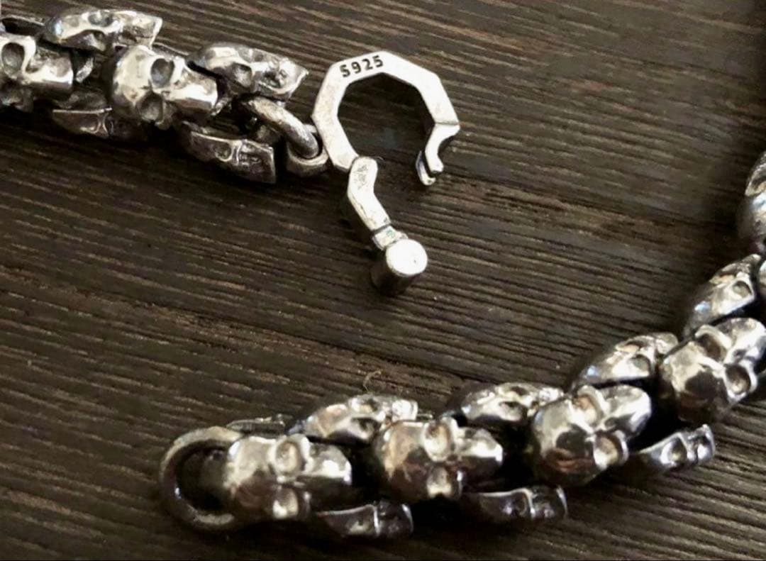 シルバー925 スカルネックレス　 120g