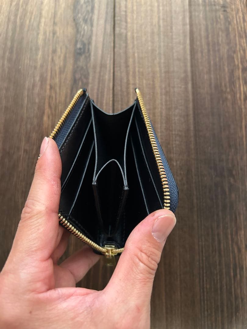 クロコダイル　ポロサス　藍染　コンパクトウォレット　財布　ハンドメイド