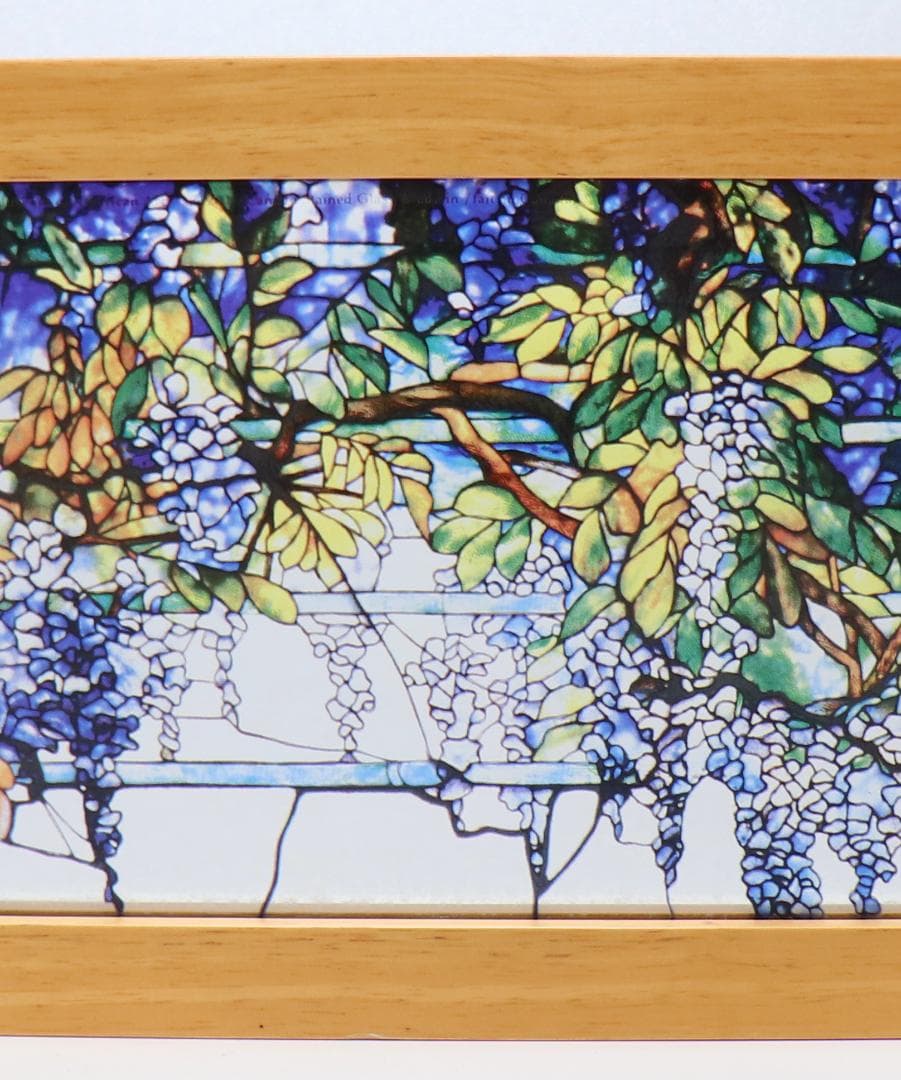 ティファニー ローレルトンホール 木製フレーム ヴィンテージ ステンドグラス 藤
