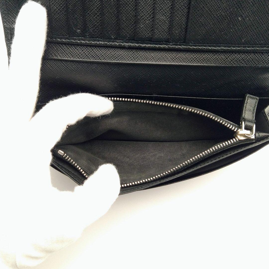 PRADA プラダ サフィアーノ 長財布 札入れ カード入れ 黒 トライアングル