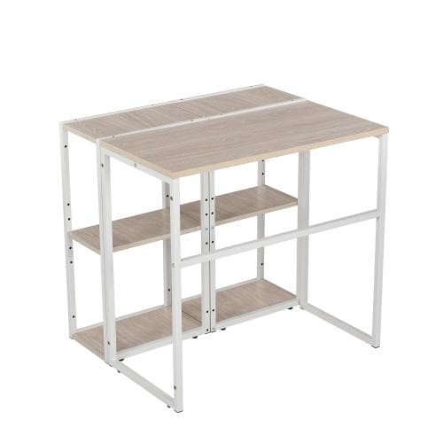 【新品登場】H型パソコンデスク 収納ラック2個付き オフィスデスク ラクラクに組