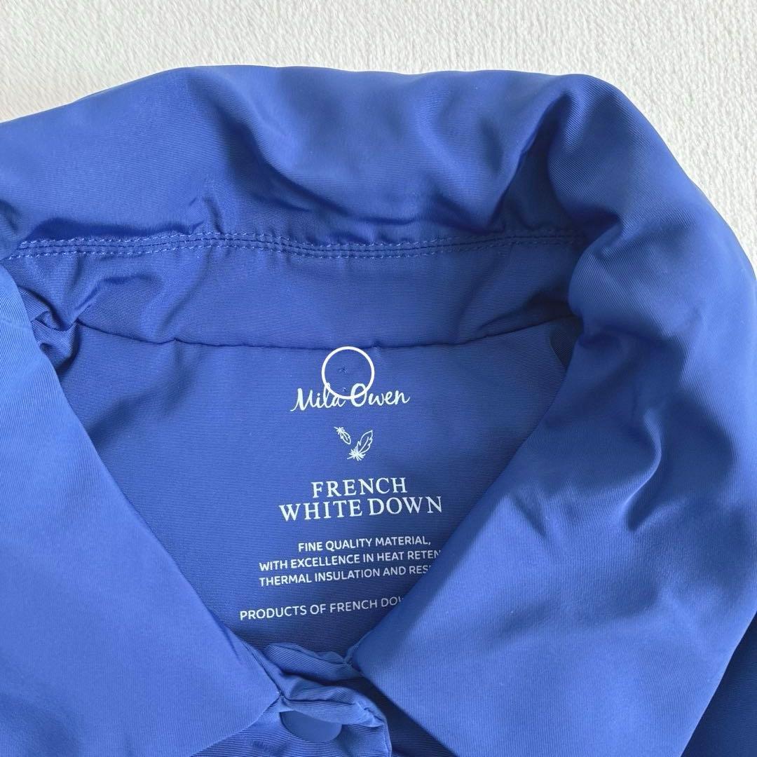 Mila Owen ステンカラーフレンチダウンAラインコート　ブルー