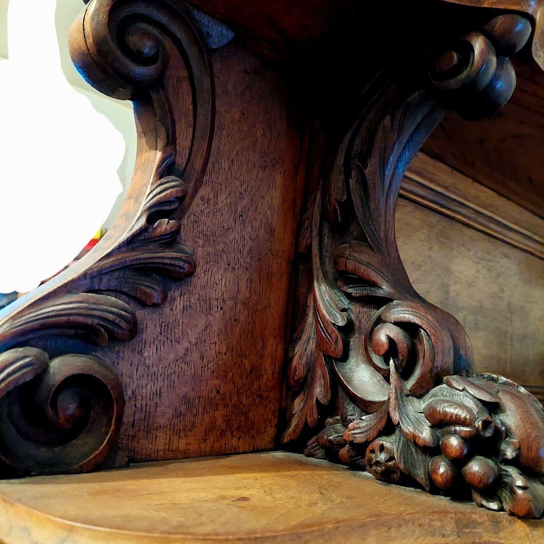 家具 アンティーク ヴィンテージ フランス カップボード 棚 動物ワイルド 高級