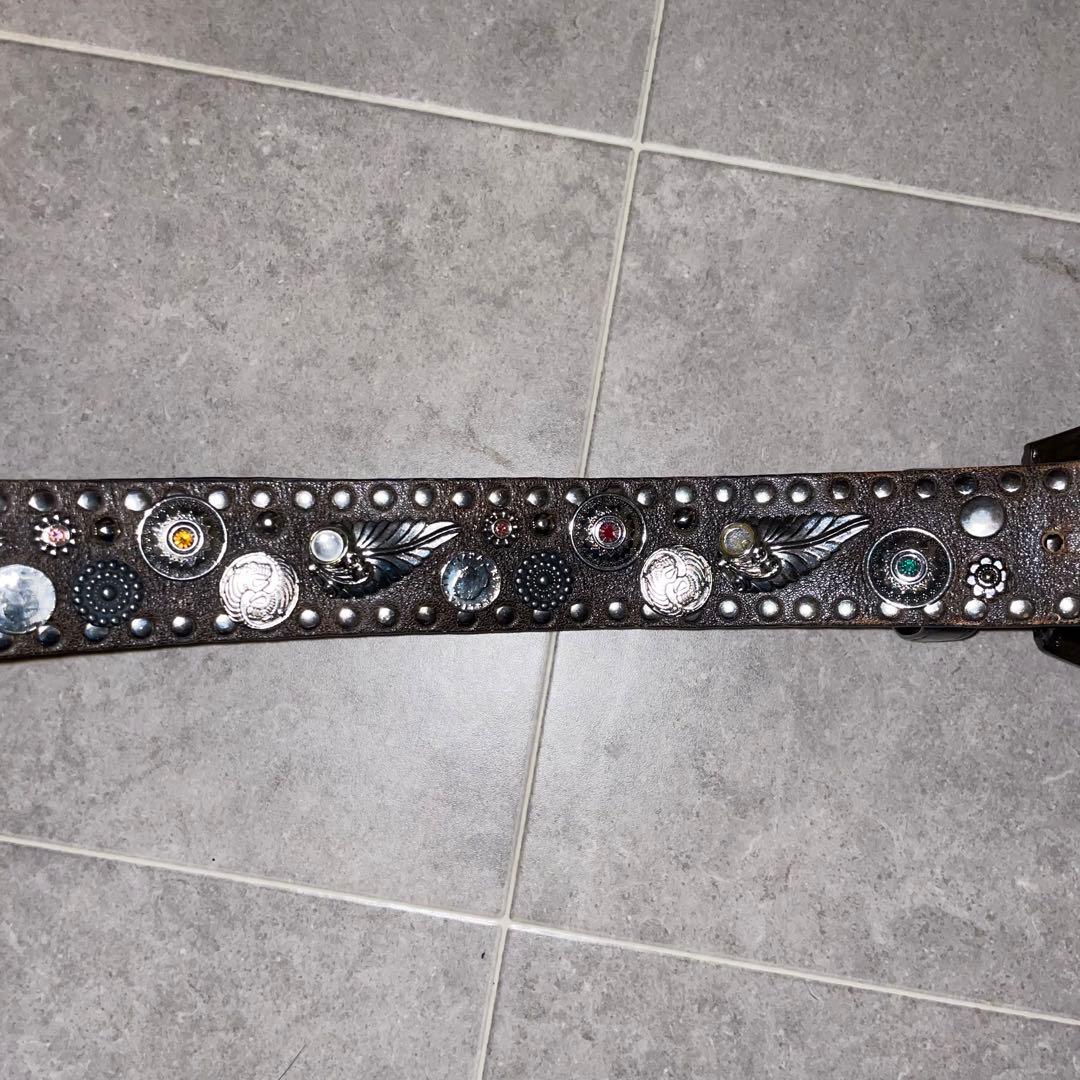 italy nanni ナンニ ベルト レザー コンチョ スタッズ y2k
