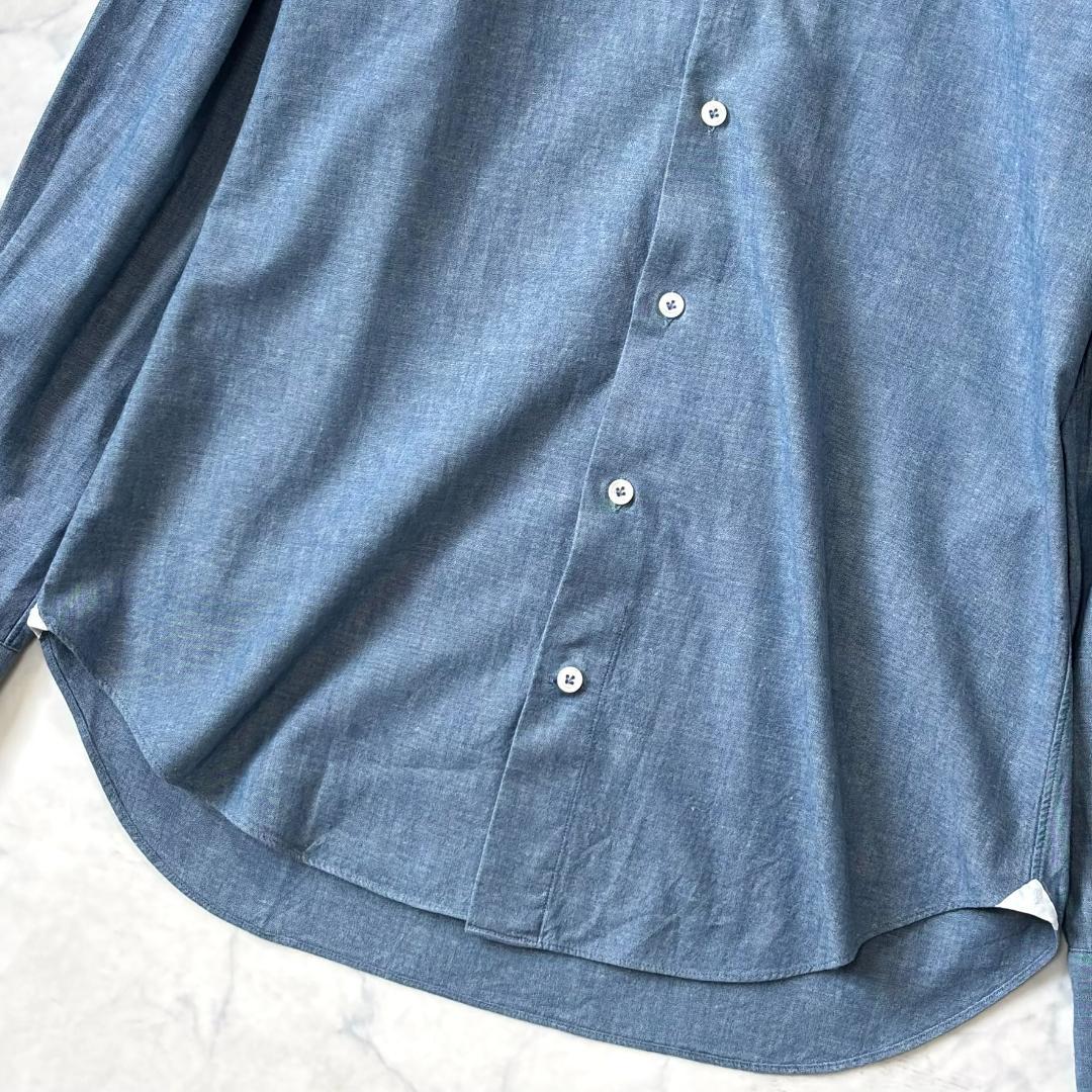 ジャンネット デニムシャツ 長袖 カッタウェイ 太陽アイコン 水色 40 tv5
