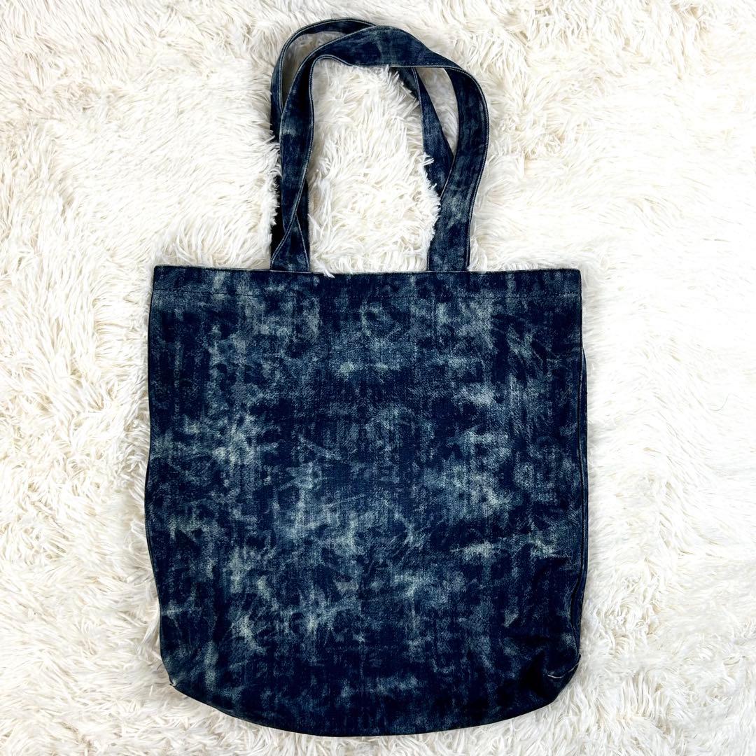 美品 ディーゼル デニムトートバッグ 大きい 肩掛け ケミカルウォッシュ 鞄