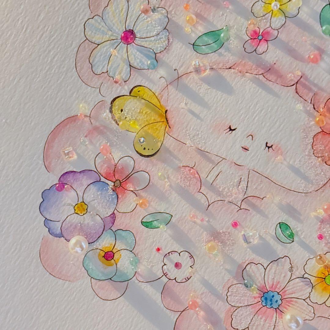 イラスト　グラスアート　水彩画　原画